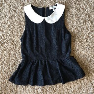 Black peplum blouse